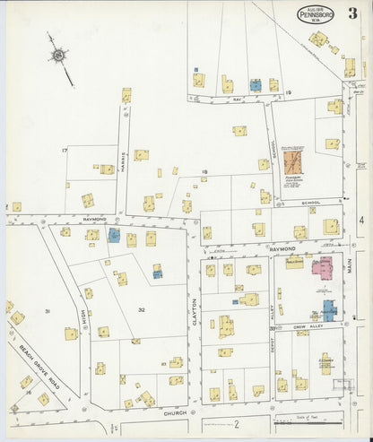 Sanborn Fire Insurance Map from Pennsboro, Richie County, West Virginia (1916), Sheet #0003 - Complete Map Set gallery image, historic Sanborn map, vintage wall art, West Virginia West Virginia