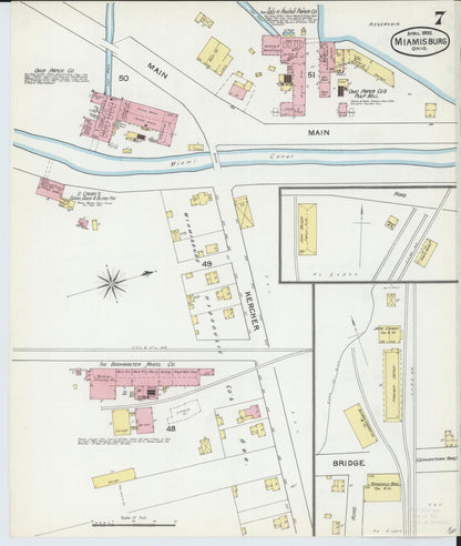 Sanborn Fire Insurance Map from Miamisburg, Montgomery County, Ohio (1892), Sheet #0007 - Historic Sanborn Fire Insurance Map Print, vintage old map wall art, antique decor, genealogy gift, Ohio Ohio map