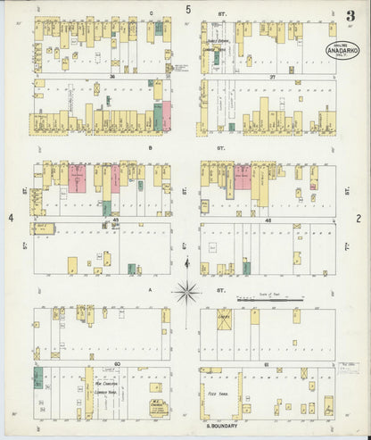 Sanborn Fire Insurance Map from Anadarko, Caddo County, Oklahoma (1902), Sheet #0003 - Complete Map Set gallery image, historic Sanborn map, vintage wall art, Oklahoma Oklahoma
