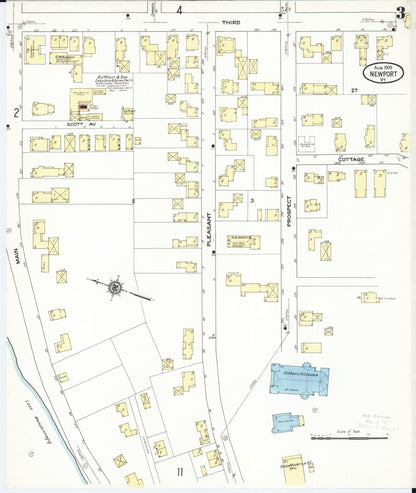 Sanborn Fire Insurance Map from Newport, Orleans County, Vermont (1909), Sheet #0003 - Complete Map Set gallery image, historic Sanborn map, vintage wall art, Vermont Vermont