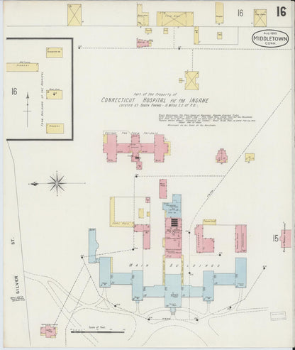 Sanborn Fire Insurance Map from Middletown, Middlesex County, Connecticut (1895), Sheet #0016 - Complete Map Set gallery image, historic Sanborn map, vintage wall art, Connecticut Connecticut