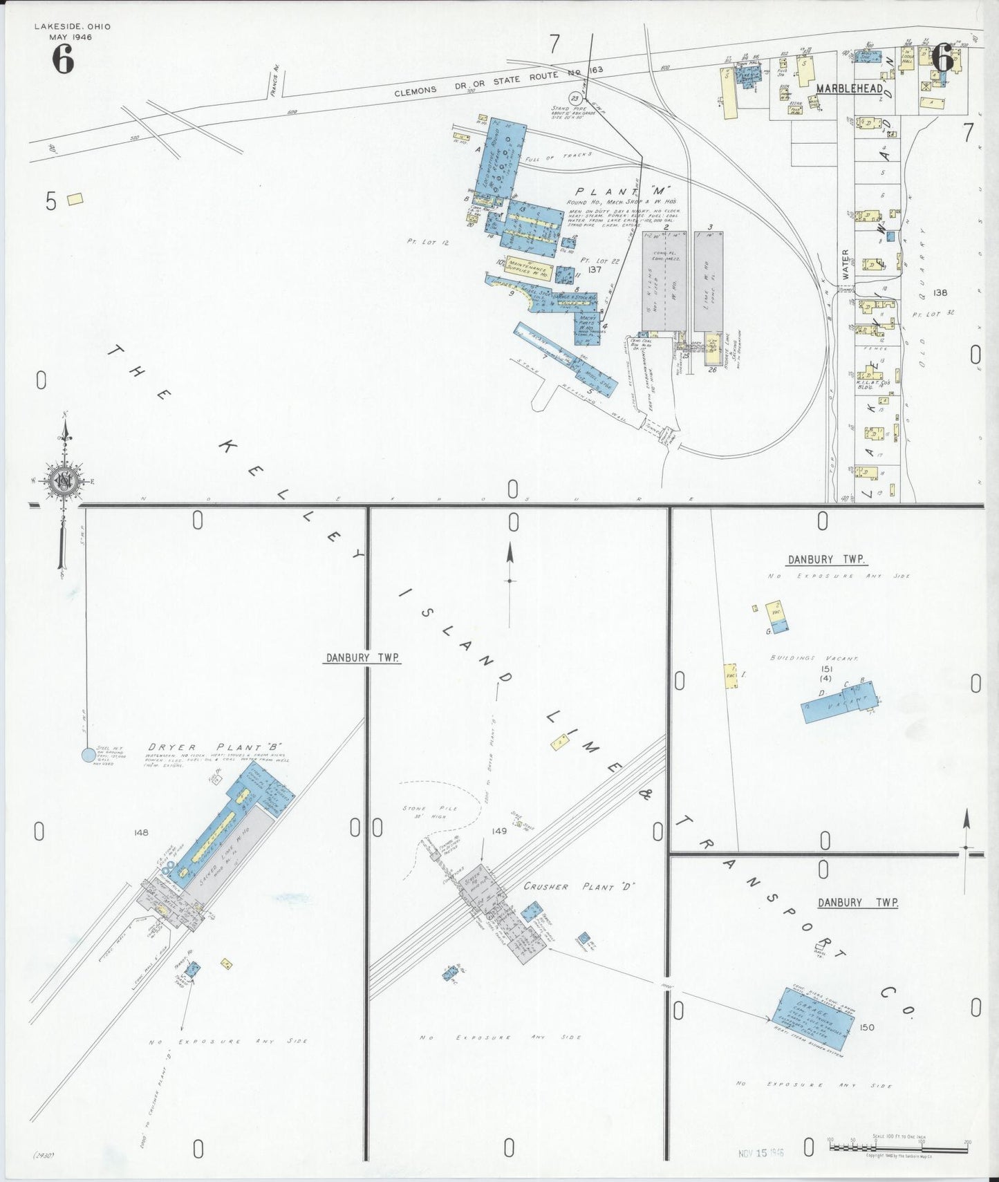 Sanborn Fire Insurance Map from Lakeside, Ottawa County, Ohio (1946), Sheet #0006 - Historic Sanborn Fire Insurance Map Print, vintage old map wall art, antique decor, genealogy gift, Ohio Ohio map