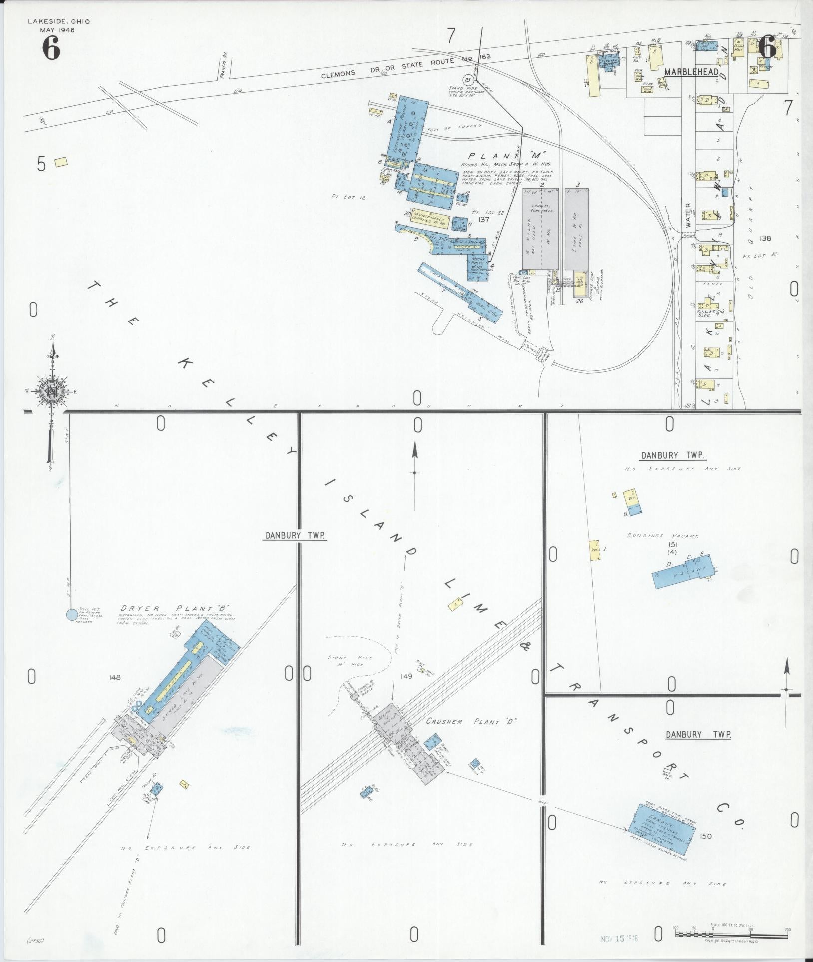 Sanborn Fire Insurance Map from Lakeside, Ottawa County, Ohio (1946), Sheet #0006 - Historic Sanborn Fire Insurance Map Print, vintage old map wall art, antique decor, genealogy gift, Ohio Ohio map