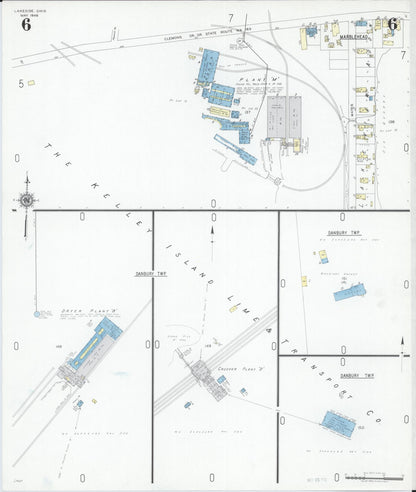 Sanborn Fire Insurance Map from Lakeside, Ottawa County, Ohio (1946), Sheet #0006 - Historic Sanborn Fire Insurance Map Print, vintage old map wall art, antique decor, genealogy gift, Ohio Ohio map