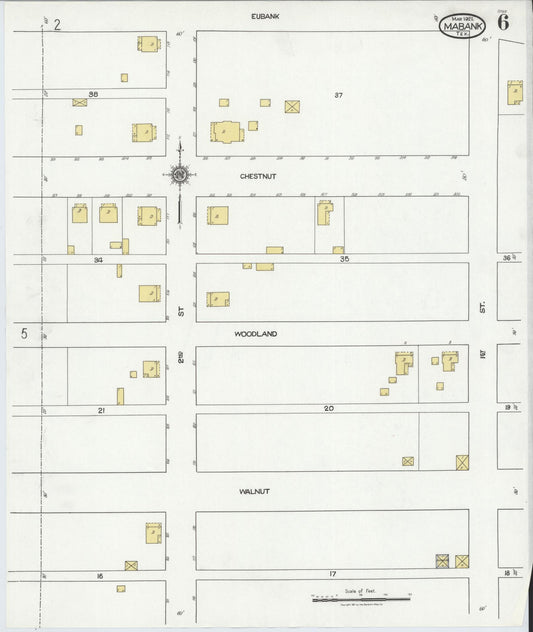 Sanborn Fire Insurance Map from Mabank, Kaufman County, Texas (1921), Sheet #0006 - Historic Sanborn Fire Insurance Map Print, vintage old map wall art, antique decor, genealogy gift, Texas Texas map