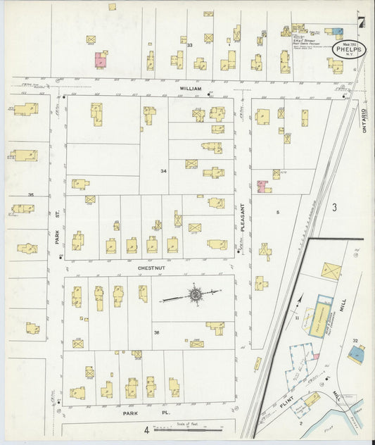 Sanborn Fire Insurance Map from Phelps, Ontario County, New York (1911), Sheet #0007 - Historic Sanborn Fire Insurance Map Print, vintage old map wall art, antique decor, genealogy gift, New York New York map