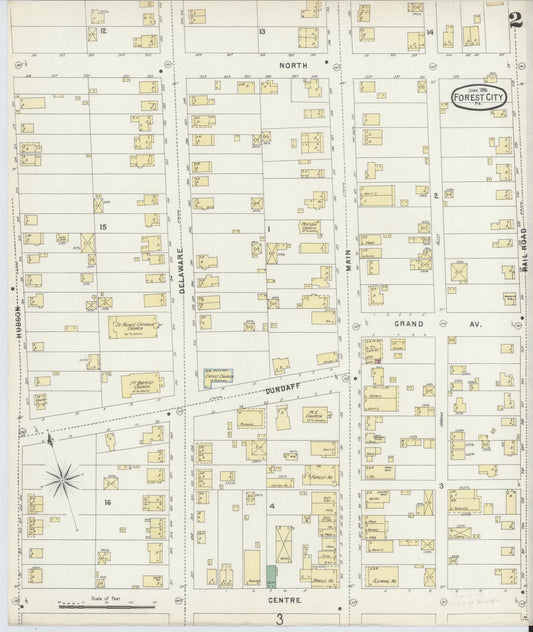 Sanborn Fire Insurance Map from Forest City, Susquehanna County, Pennsylvania (1896), Sheet #0002 - Historic Sanborn Fire Insurance Map Print, vintage old map wall art, antique decor, genealogy gift, Pennsylvania Pennsylvania map