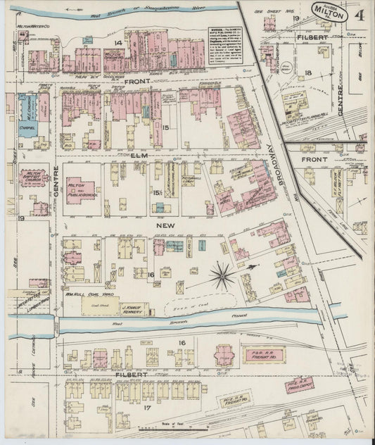 Sanborn Fire Insurance Map from Milton, Northumberland County, Pennsylvania (1884), Sheet #0004 - Historic Sanborn Fire Insurance Map Print, vintage old map wall art, antique decor, genealogy gift, Pennsylvania Pennsylvania map