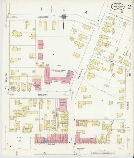 Sanborn Fire Insurance Map from Cazenovia, Madison County, New York (1911), Sheet #0002 - Historic Sanborn Fire Insurance Map Print, vintage old map wall art, antique decor, genealogy gift, New York New York map