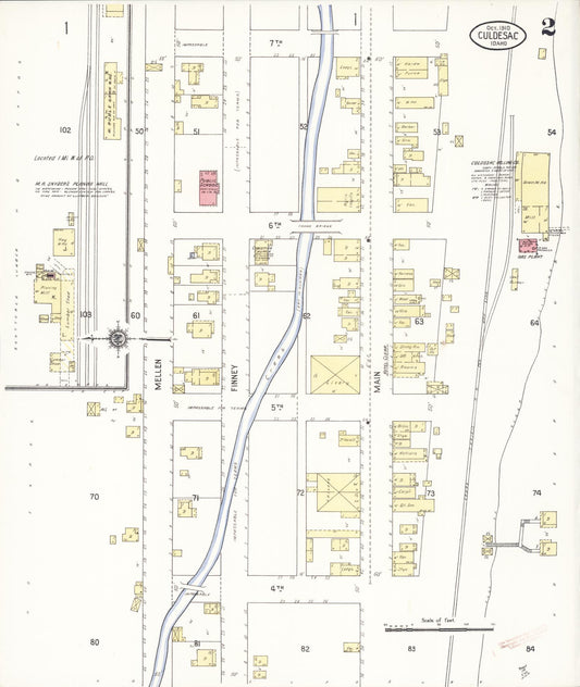 Sanborn Fire Insurance Map from Culdesac, Nez Perce County, Idaho (1910), Sheet #0002 - Historic Sanborn Fire Insurance Map Print, vintage old map wall art, antique decor, genealogy gift, Idaho Idaho map