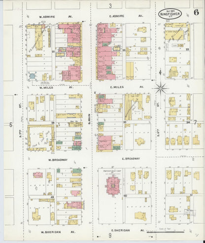Sanborn Fire Insurance Map from Kingfisher, Kingfisher County, Oklahoma (1904), Sheet #0006 - Complete Map Set gallery image, historic Sanborn map, vintage wall art, Oklahoma Oklahoma