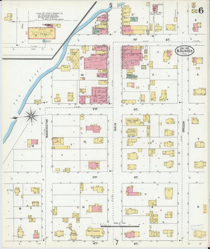 Sanborn Fire Insurance Map from Dundee, Kane County, Illinois (1905), Sheet #0006 - Complete Map Set gallery image, historic Sanborn map, vintage wall art, Illinois Illinois