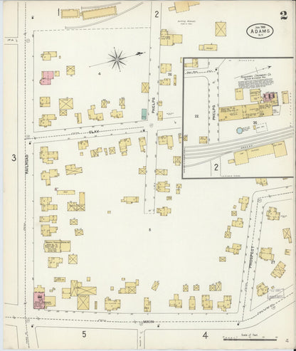 Sanborn Fire Insurance Map from Adams, Jefferson County, New York (1906), Sheet #0002 - Complete Map Set gallery image, historic Sanborn map, vintage wall art, New York New York
