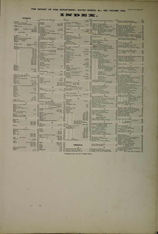 Sanborn Fire Insurance Map from Cleveland, Cuyahoga County, Ohio (1887), Sheet #0001 - Historic Sanborn Fire Insurance Map Print, vintage old map wall art, antique decor, genealogy gift, Ohio Ohio map