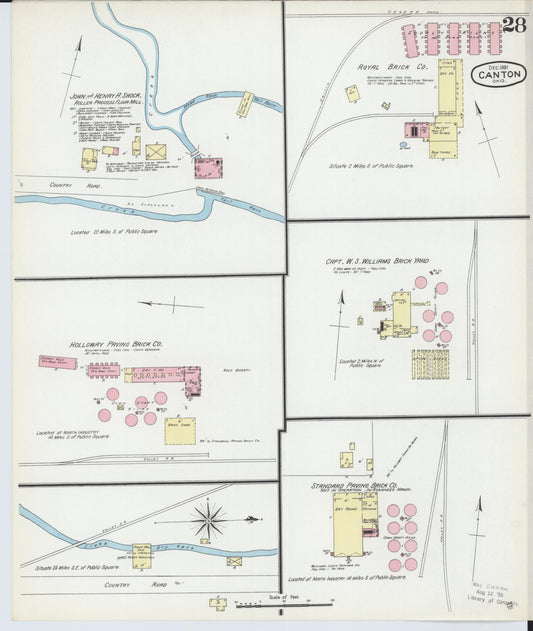 Sanborn Fire Insurance Map from Canton, Stark County, Ohio (1891), Sheet #0028 - Historic Sanborn Fire Insurance Map Print, vintage old map wall art, antique decor, genealogy gift, Ohio Ohio map
