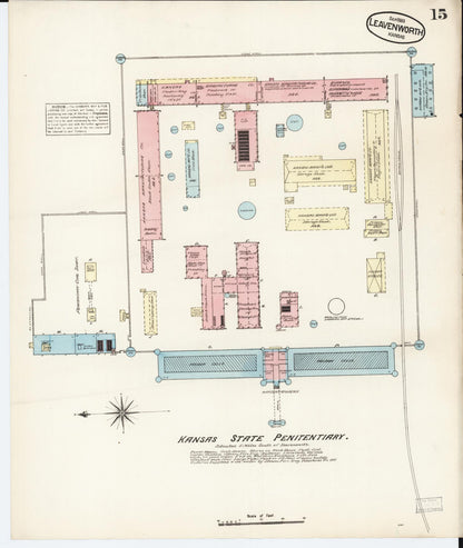 Sanborn Fire Insurance Map from Leavenworth, Leavenworth County, Kansas (1883), Sheet #0015 - Complete Map Set gallery image, historic Sanborn map, vintage wall art, Kansas Kansas