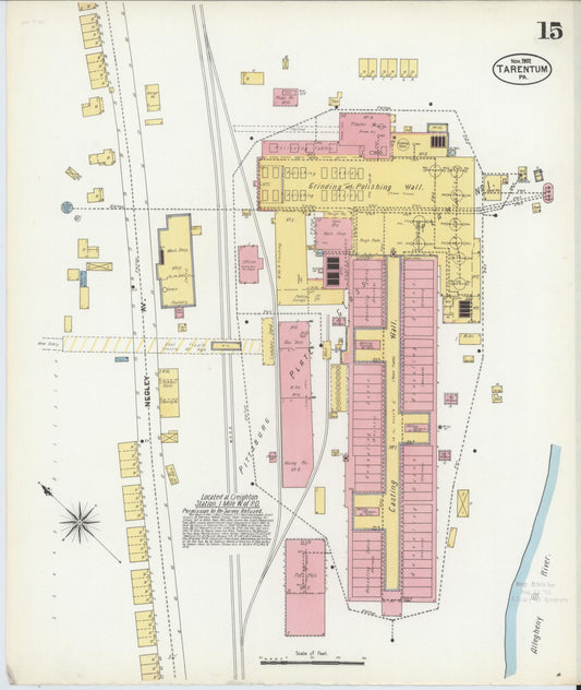 Sanborn Fire Insurance Map from Tarentum, Allegheny County, Pennsylvania (1902), Sheet #0015 - Historic Sanborn Fire Insurance Map Print, vintage old map wall art, antique decor, genealogy gift, Pennsylvania Pennsylvania map