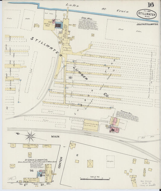 Sanborn Fire Insurance Map from Stillwater, Washington County, Minnesota (1888), Sheet #0016 - Historic Sanborn Fire Insurance Map Print, vintage old map wall art, antique decor, genealogy gift, Minnesota Minnesota map