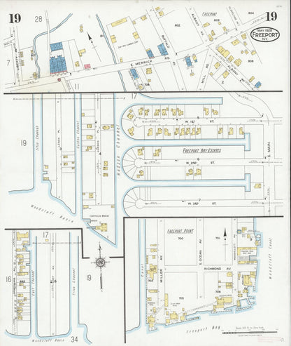 Sanborn Fire Insurance Map from Freeport, Nassau County, New York (1928), Sheet #0019 - Complete Map Set gallery image, historic Sanborn map, vintage wall art, New York New York