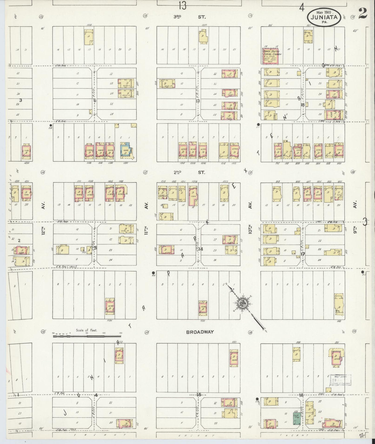 Sanborn Fire Insurance Map from Juniata, Blair County, Pennsylvania (1910), Sheet #0002 - Complete Map Set gallery image, historic Sanborn map, vintage wall art, Pennsylvania Pennsylvania