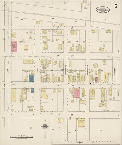 Sanborn Fire Insurance Map from Washougal, Clark County, Washington (1922), Sheet #0005 - Complete Map Set gallery image, historic Sanborn map, vintage wall art, Washington Washington