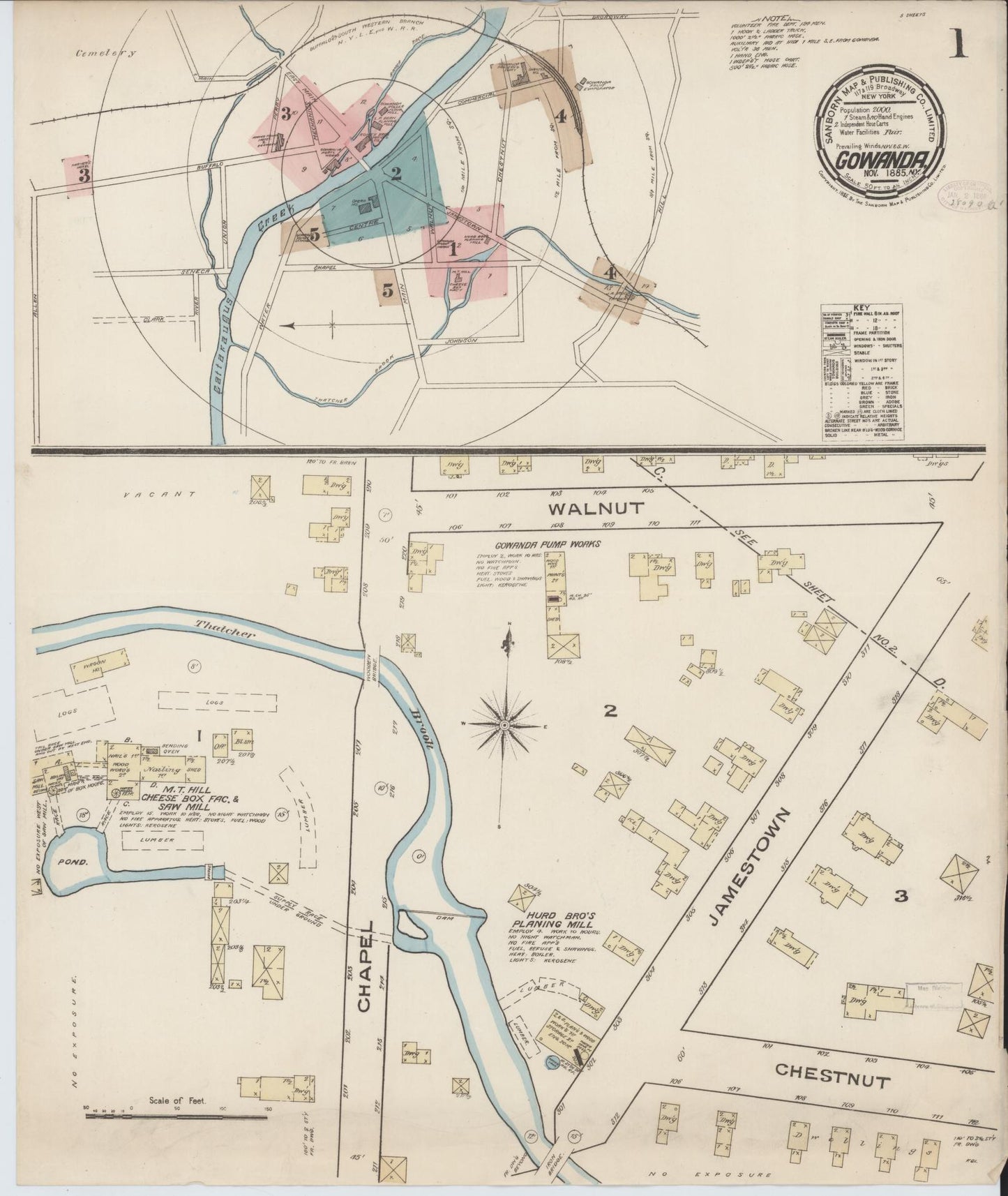 Sanborn Fire Insurance Map from Gowanda, Cattaraugus And Erie Counties, New York. (1885) – Historic Sanborn Fire Insurance Map Print