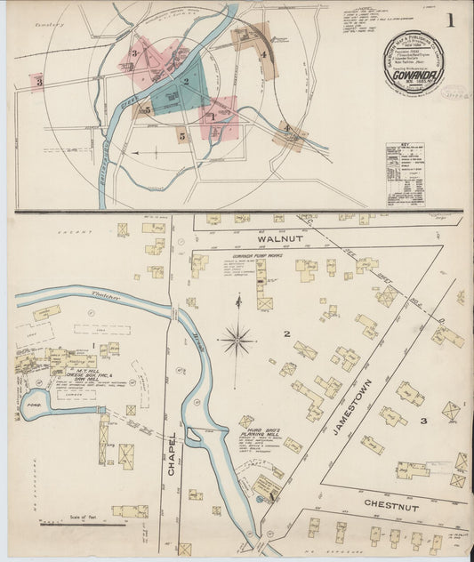 Sanborn Fire Insurance Map from Gowanda, Cattaraugus And Erie Counties, New York. (1885) – Historic Sanborn Fire Insurance Map Print