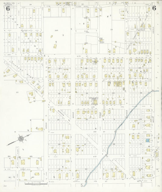Sanborn Fire Insurance Map from Silsbee, Hardin County, Texas (1937), Sheet #0006 - Historic Sanborn Fire Insurance Map Print, vintage old map wall art, antique decor, genealogy gift, Texas Texas map