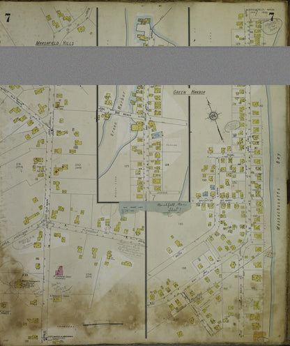 Sanborn Fire Insurance Map from Marshfield, Plymouth County, Massachusetts (1954), Sheet #0007 - Complete Map Set gallery image, historic Sanborn map, vintage wall art, Massachusetts Massachusetts