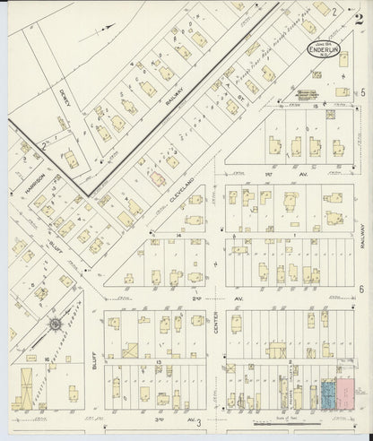 Sanborn Fire Insurance Map from Enderlin, Ransom County, North Dakota (1914), Sheet #0002 - Complete Map Set gallery image, historic Sanborn map, vintage wall art, North Dakota North Dakota