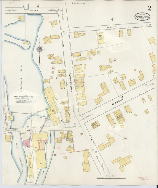 Sanborn Fire Insurance Map from Hartland, Somerset County, Maine (1945), Sheet #0002 - Historic Sanborn Fire Insurance Map Print, vintage old map wall art, antique decor, genealogy gift, Maine Maine map