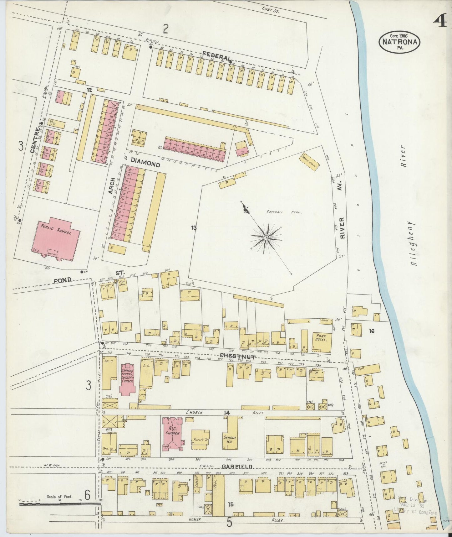 Sanborn Fire Insurance Map from Natrona, Allegheny County, Pennsylvania (1906), Sheet #0004 - Historic Sanborn Fire Insurance Map Print, vintage old map wall art, antique decor, genealogy gift, Pennsylvania Pennsylvania map