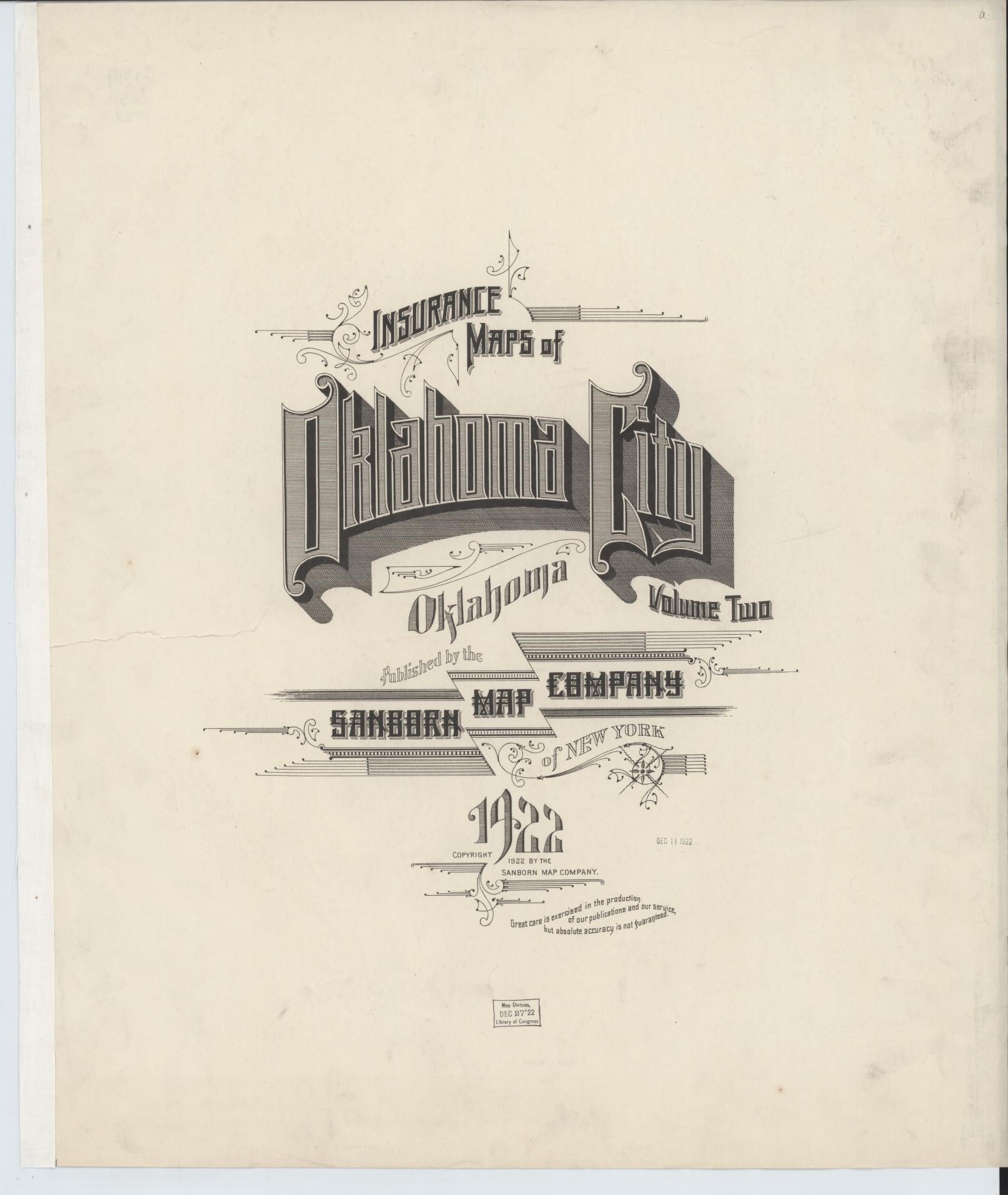 Sanborn Fire Insurance Map from Oklahoma City, Oklahoma County, Oklahoma (1922), Sheet #0001 - Historic Sanborn Fire Insurance Map Print, vintage old map wall art, antique decor, genealogy gift, Oklahoma City Oklahoma map