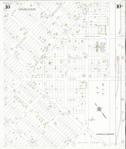 Sanborn Fire Insurance Map from Portales, Roosevelt County, New Mexico (1938), Sheet #0010 - Complete Map Set gallery image, historic Sanborn map, vintage wall art, New Mexico New Mexico