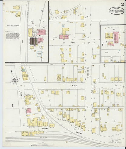 Sanborn Fire Insurance Map from New Straitsville, Perry County, Ohio (1896), Sheet #0002 - Historic Sanborn Fire Insurance Map Print, vintage old map wall art, antique decor, genealogy gift, Ohio Ohio map