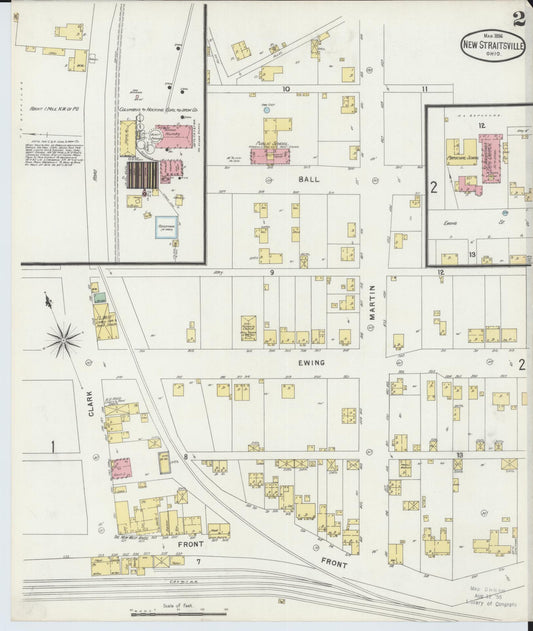Sanborn Fire Insurance Map from New Straitsville, Perry County, Ohio (1896), Sheet #0002 - Historic Sanborn Fire Insurance Map Print, vintage old map wall art, antique decor, genealogy gift, Ohio Ohio map