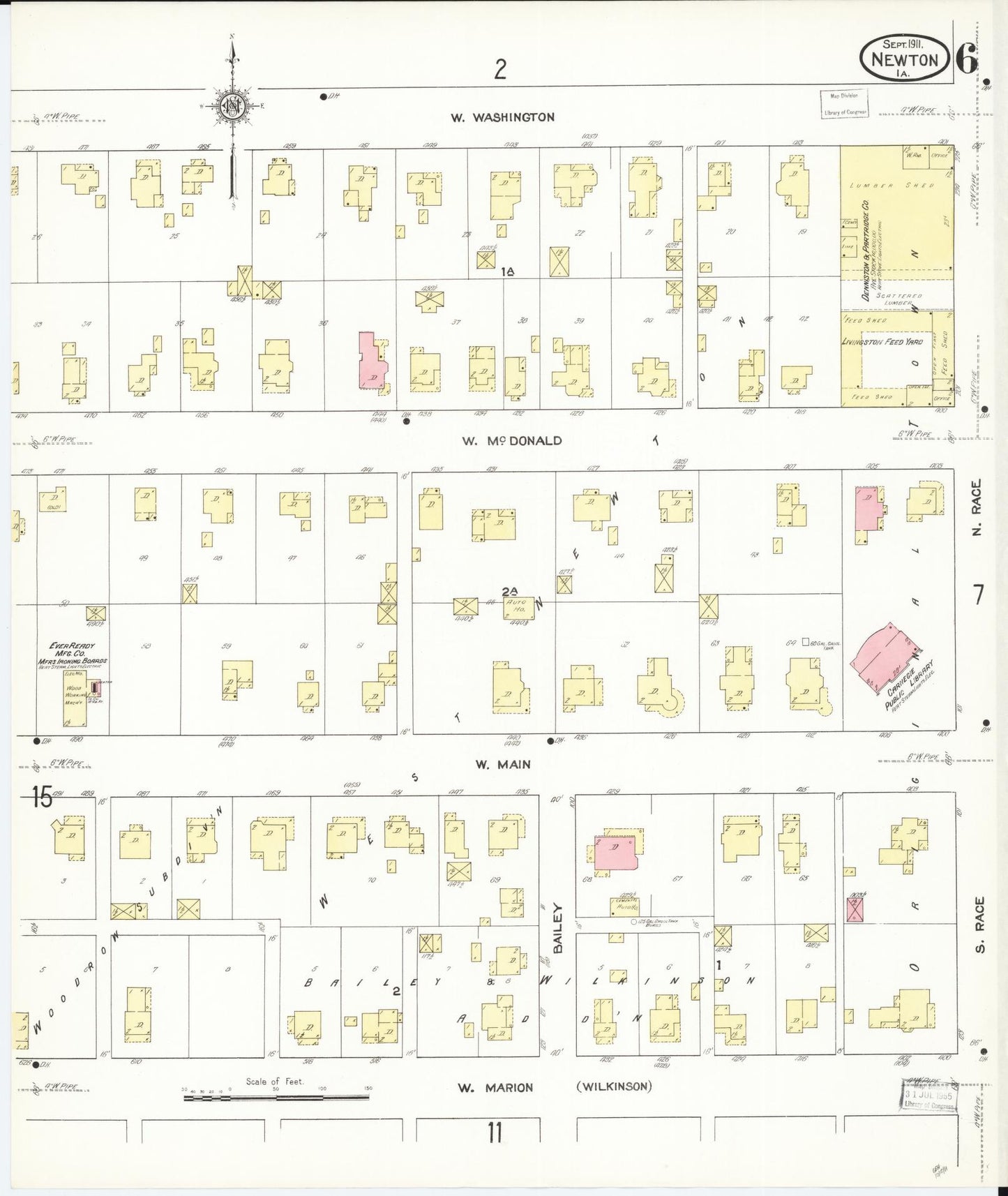 Sanborn Fire Insurance Map from Newton, Jasper County, Iowa (1911), Sheet #0006 - Historic Sanborn Fire Insurance Map Print