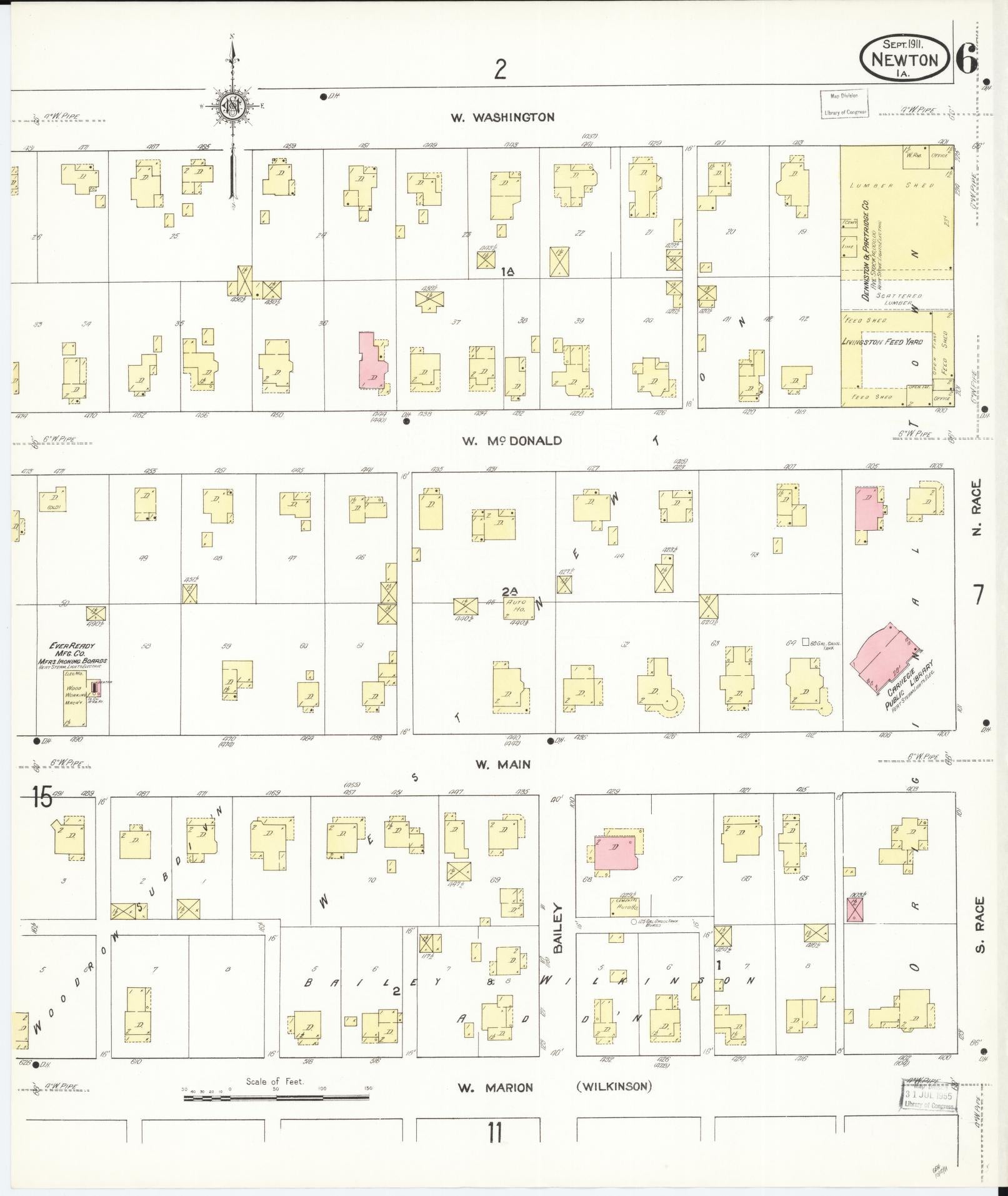 Sanborn Fire Insurance Map from Newton, Jasper County, Iowa (1911), Sheet #0006 - Historic Sanborn Fire Insurance Map Print