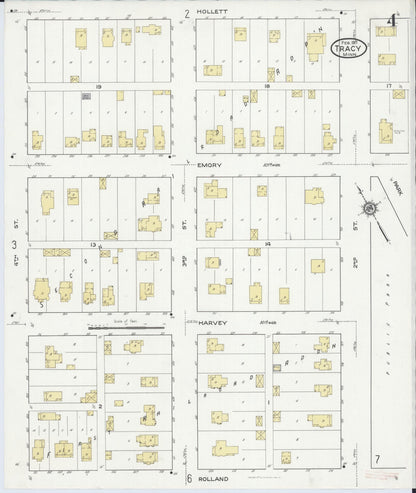 Sanborn Fire Insurance Map from Tracy, Lyon County, Minnesota (1917), Sheet #0004 - Historic Sanborn Fire Insurance Map Print, vintage old map wall art, antique decor, genealogy gift, Minnesota Minnesota map