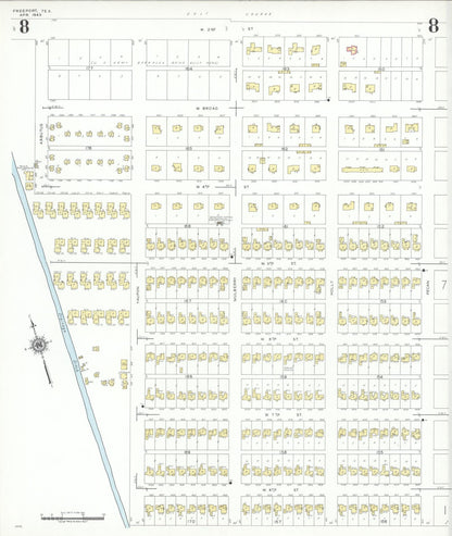 Sanborn Fire Insurance Map from Freeport, Brazoria County, Texas (1943), Sheet #0008 - Complete Map Set gallery image, historic Sanborn map, vintage wall art, Texas Texas