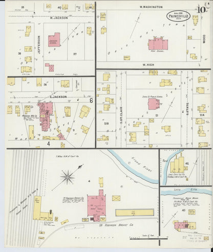 Sanborn Fire Insurance Map from Painesville, Lake County, Ohio (1898), Sheet #0010 - Historic Sanborn Fire Insurance Map Print, vintage old map wall art, antique decor, genealogy gift, Ohio Ohio map