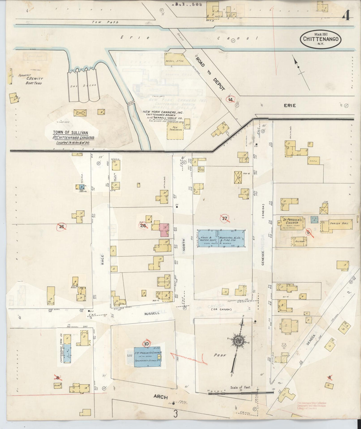Sanborn Fire Insurance Map from Chittenango, Madison County, New York (1951), Sheet #0004 - Complete Map Set gallery image, historic Sanborn map, vintage wall art, New York New York