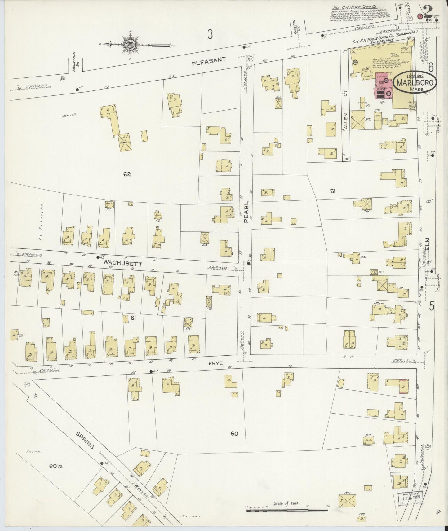 Sanborn Fire Insurance Map from Marlborough, Middlesex County, Massachusetts (1912), Sheet #0002 - Complete Map Set gallery image, historic Sanborn map, vintage wall art, Massachusetts Massachusetts