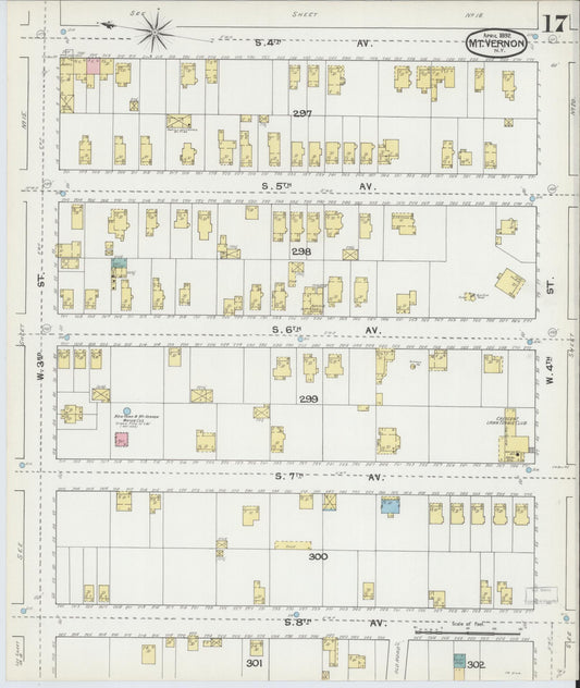 Sanborn Fire Insurance Map from Mount Vernon, Westchester County, New York (1892), Sheet #0017 - Historic Sanborn Fire Insurance Map Print, vintage old map wall art, antique decor, genealogy gift, New York New York map