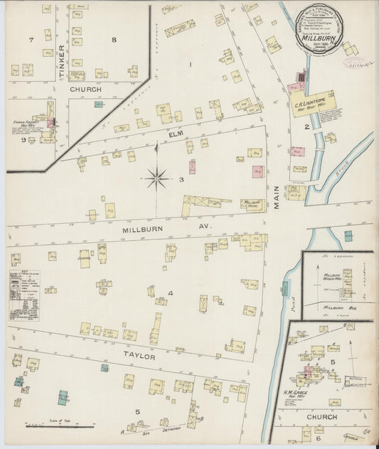 Sanborn Fire Insurance Map from Millburn, Essex County, New Jersey. (1886) – Historic Sanborn Fire Insurance Map Print
