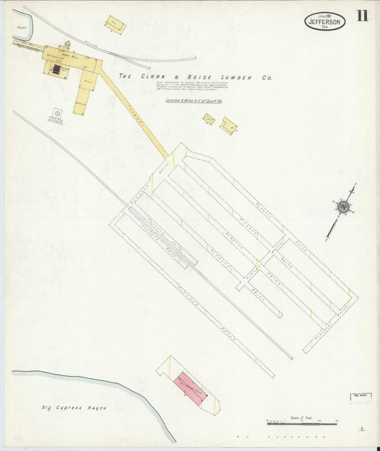 Sanborn Fire Insurance Map from Jefferson, Marion County, Texas (1911), Sheet #0011 - Historic Sanborn Fire Insurance Map Print, vintage old map wall art, antique decor, genealogy gift, Texas Texas map