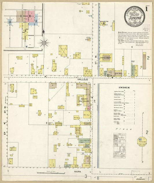 Sanborn Fire Insurance Map from Sonoma, Sonoma County, California. (1905) – Historic Sanborn Fire Insurance Map Print