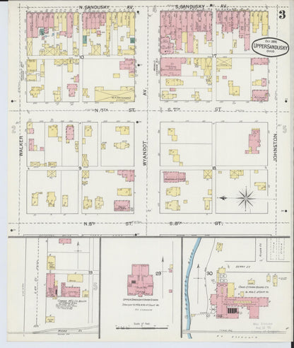 Sanborn Fire Insurance Map from Upper Sandusky, Wyandot County, Ohio (1892), Sheet #0003 - Complete Map Set gallery image, historic Sanborn map, vintage wall art, Ohio Ohio