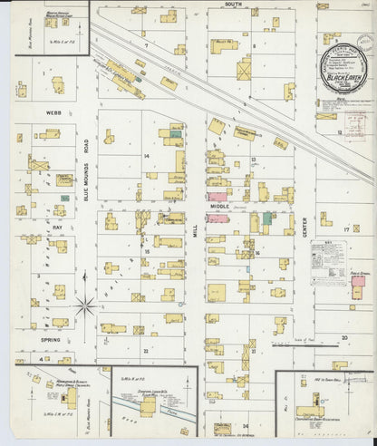 Sanborn Fire Insurance Map from Black Earth, Dane County, Wisconsin (1899), Sheet #0001 - Historic Sanborn Fire Insurance Map Print, vintage old map wall art, antique decor, genealogy gift, Wisconsin Wisconsin map