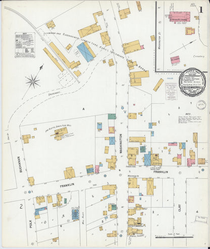 Sanborn Fire Insurance Map from Schleisingerville, Washington County, Wisconsin (1900), Sheet #0001 - Complete Map Set gallery image, historic Sanborn map, vintage wall art, Wisconsin Wisconsin